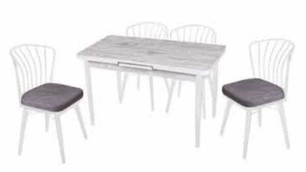 SILVA TAPERED FOOT TABLE and GUNES CHAIR