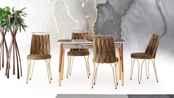 MİLANO HG TABLE 70x120 cm and ADA CHAIR SET
