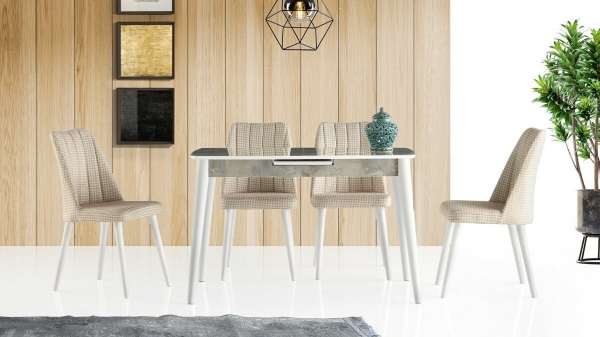 MİLANO HG TABLE RAMBİA 120x70 cm ve SUDE CHAIR