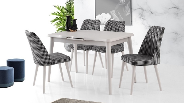 Roma Table White 120x70 cm and Sude Chair 
