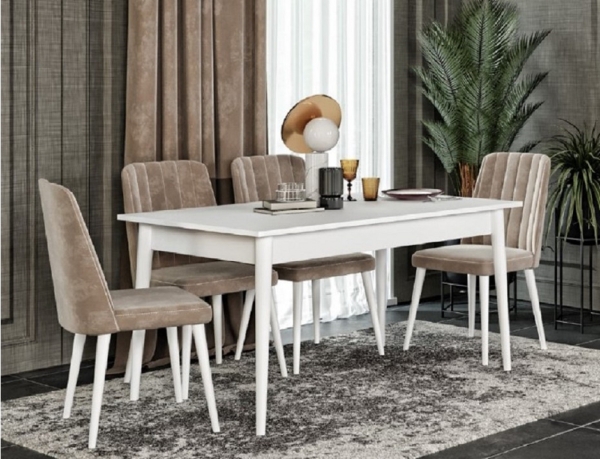 Efes White Dining Table 140x90 cm