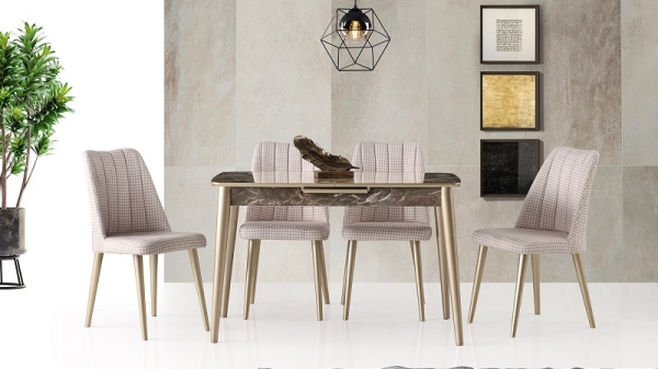 Milano Table Elvira Marble 120x70 cm and Sude Chair