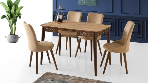 Milano Table sapphire oak 120x70 cm and Inci Chair