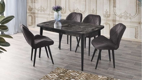 Silva Table Black Marble 130x80 cm and Vera Chair