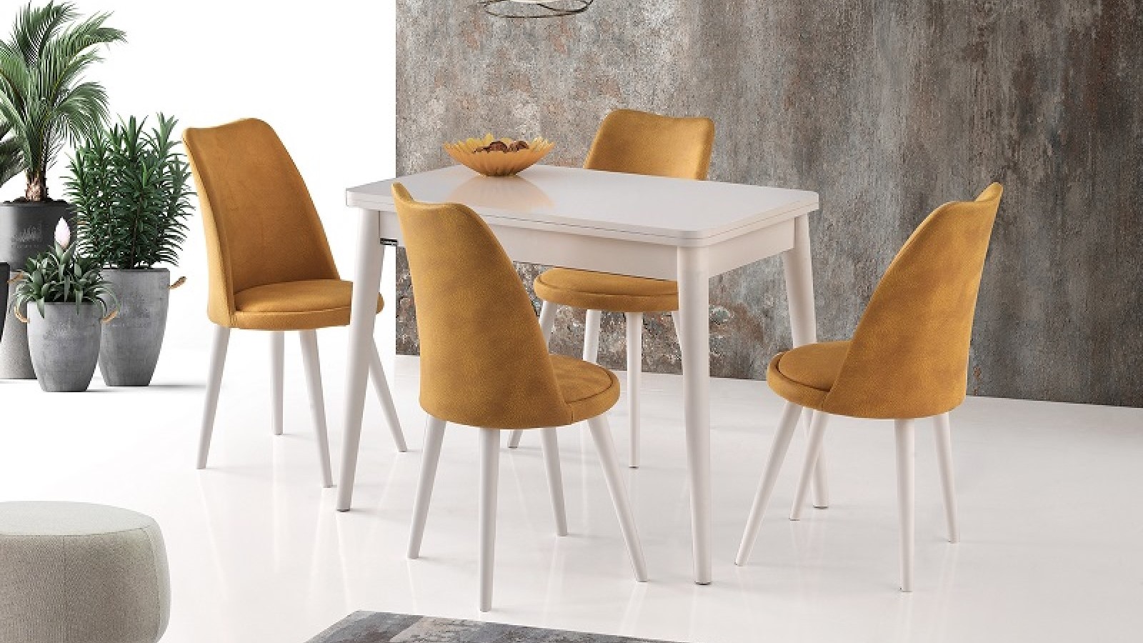 Gonca Oval Table 100x65 cm and Melisa Chair