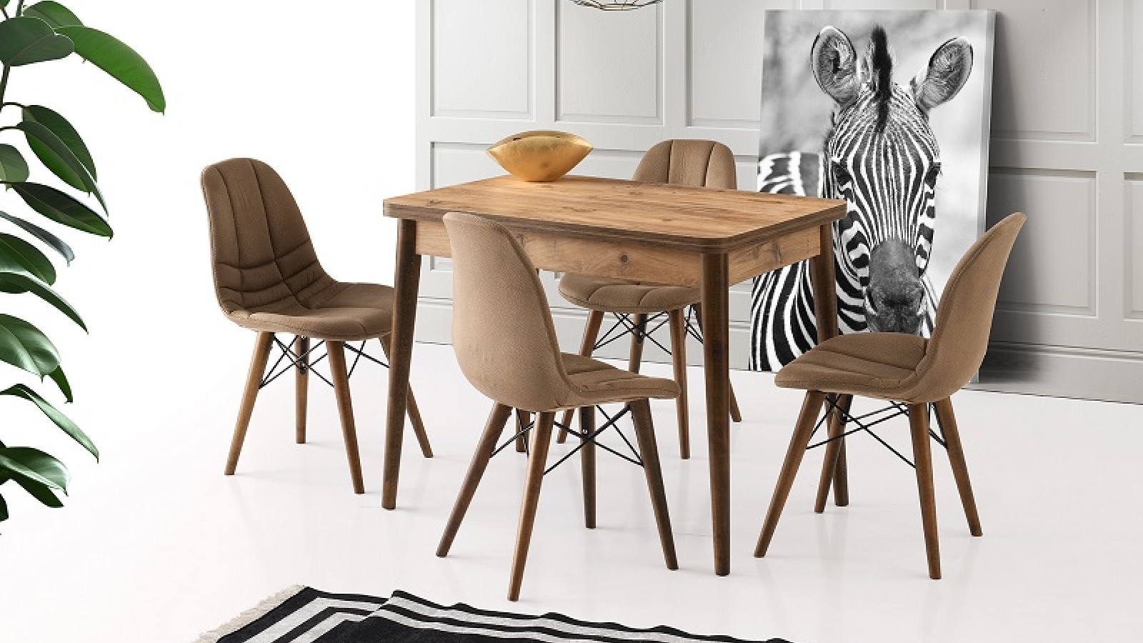 Gonca Oval Table 100x65 cm and Defne  Chair
