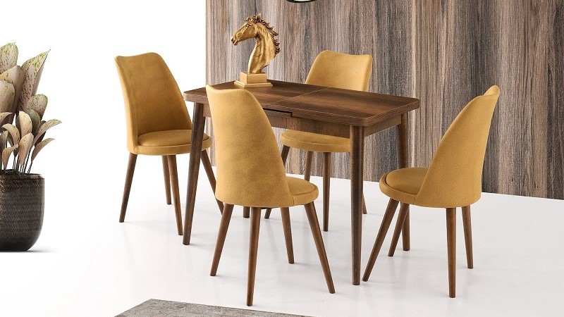 Silva Table Baroque Walnut 100x60 cm ve Melisa Chair