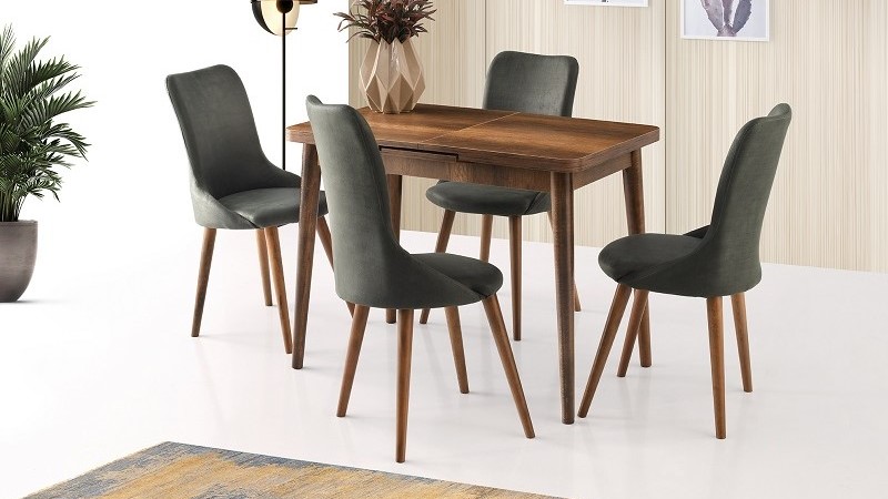 Silva Table Baroque Walnut 100x60 cm ve İnci Chair