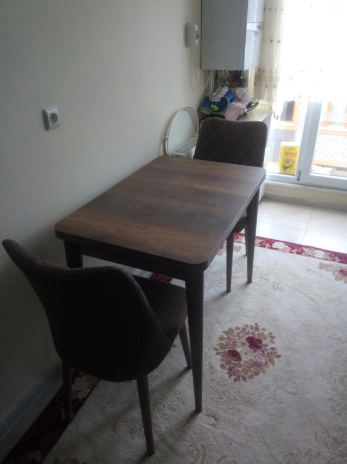 Gonca Oval Table Baroque Walnut 100x65 cm and Nova Chair