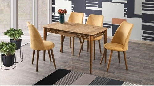 Milano Patterned Table Ash 120x70 cm and Melisa Chair