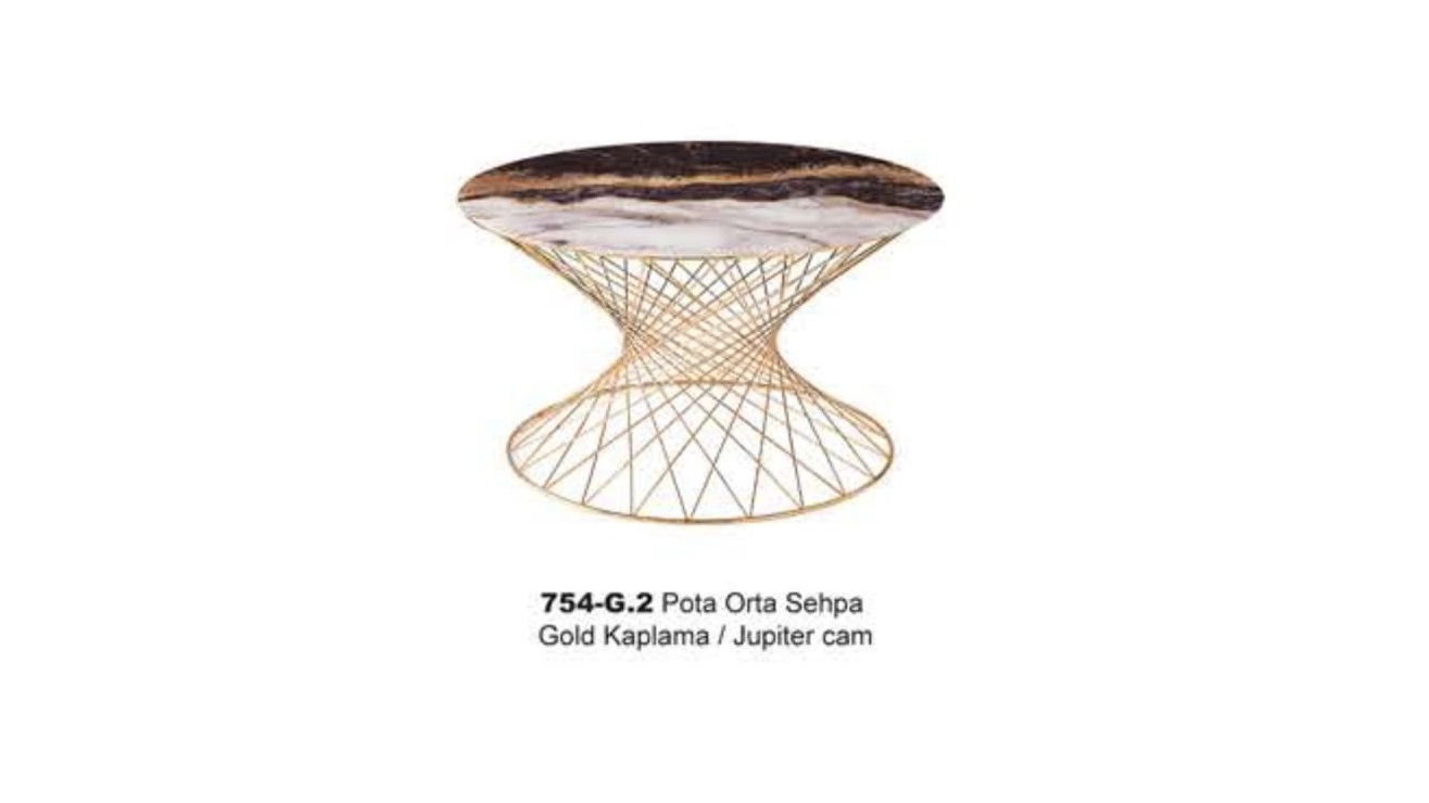 Pota Center Table Gold Plated Jupiter Glass