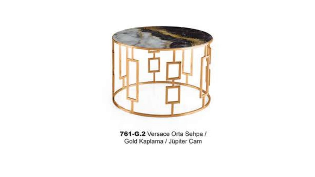 Versace Center Table Gold Plated Jupiter Glass