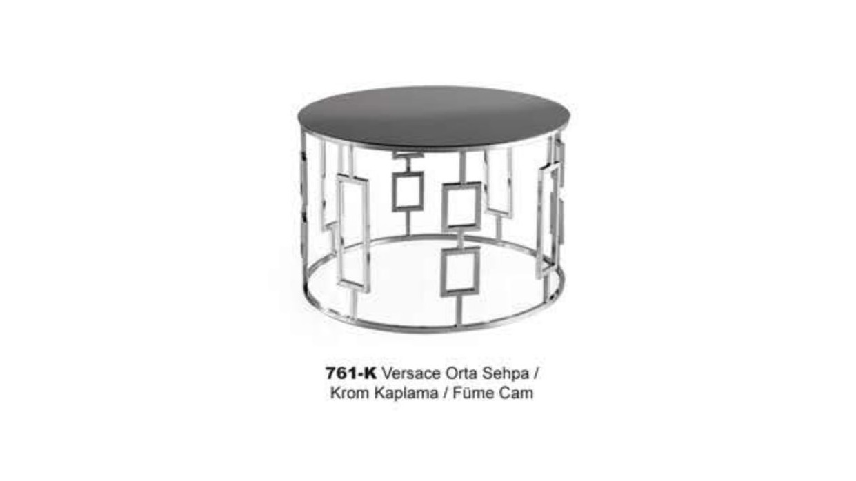Versace Center Table Chrome Plated Smoked Glass
