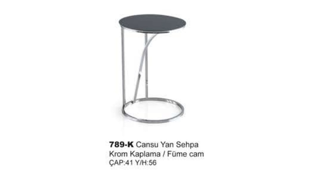 Cansu Corner Coffee Table Chrome Plated Smoked Glass