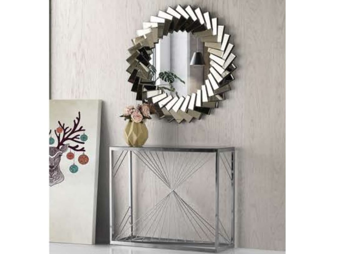 Zara Dresser and Melodi Mirror Chrome Plated 100 cm