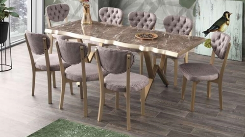 Billet Table Elvira Marble 90x200 cm and Gala Chair