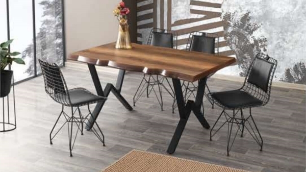 BILLET TABLE 140x90 cm and WIRE CHAIR SET