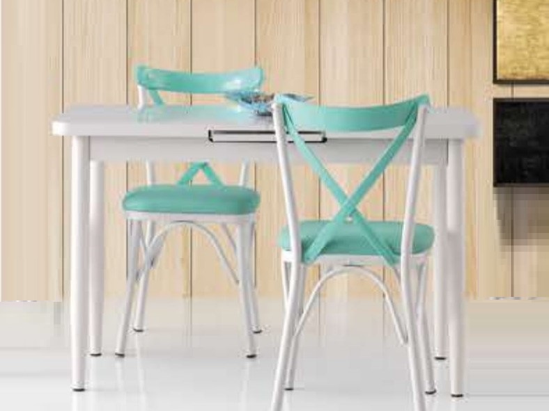 Silva Table (Conical Metal Leg) White 120x70 cm