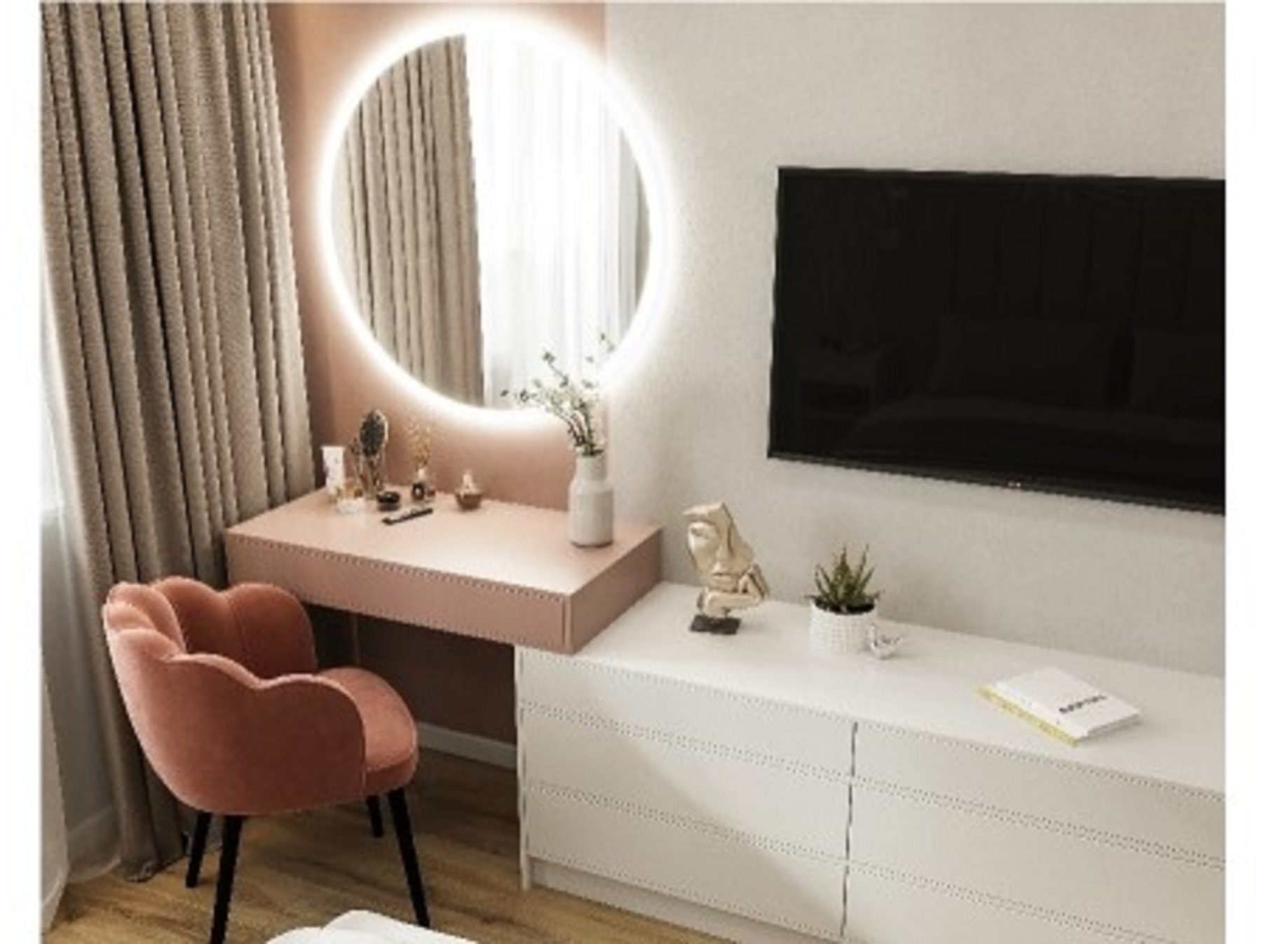 Dream Makeup Table TV Stand