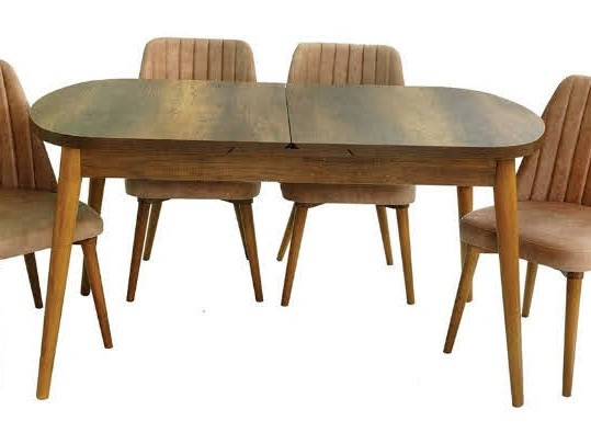 Kelebek Mdf Baroque Walnut Dining Table 160x90 cm