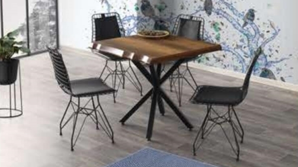 BILLET TABLE 80x80 cm and WIRE CHAIR
