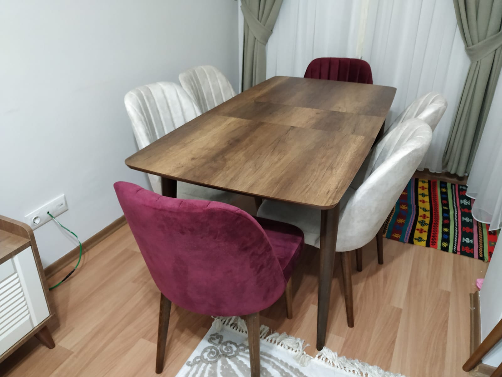 Milano Mdf Table 130x80 cm and Retro Chair