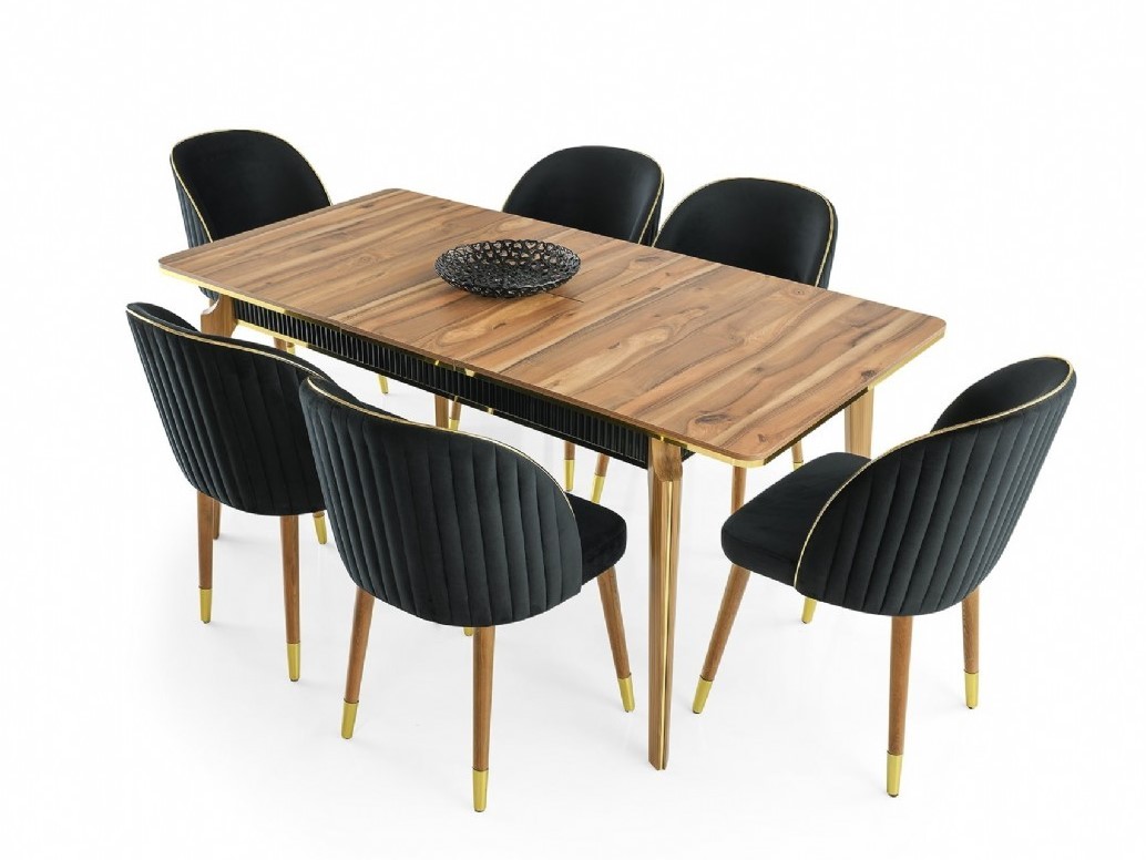Goksu Table Ceviz - Urartu 120x75 cm ve Chair Bench Set