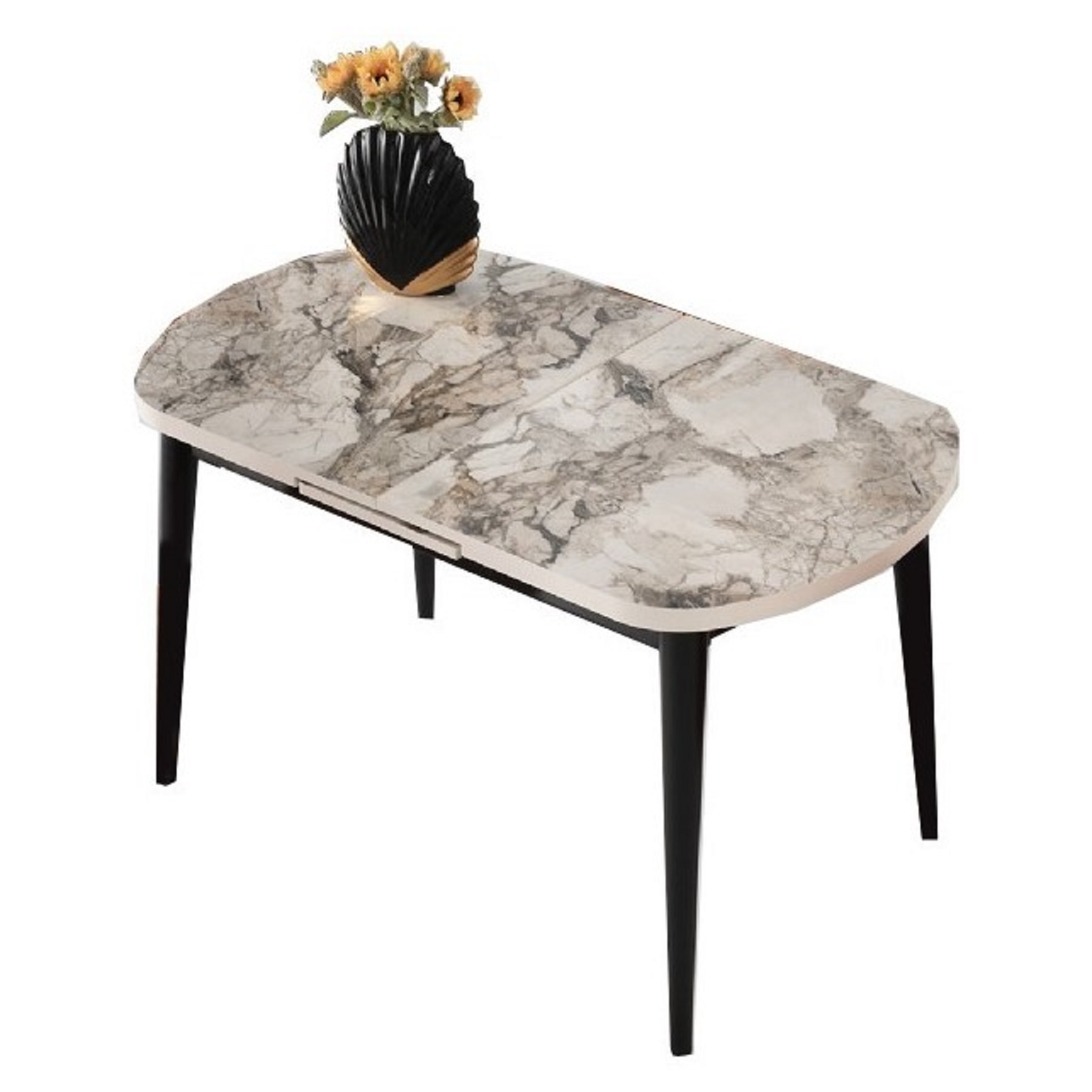 Nisa Table 130 x 75 cm Moonstone - Efes Marble - Black