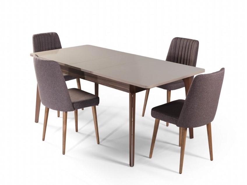 Aksu Kappuccino Dining Table 145x90 cm and Milano Chair