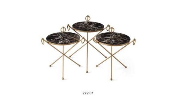 Pollen Nesting Table Gold Plated Black Stone